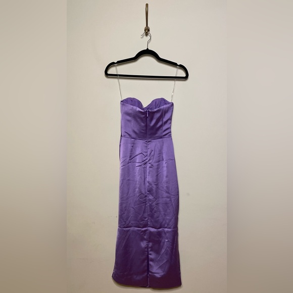 House of CB Violet Satin Strapless Corset Midi Dress - Picture 11 of 11